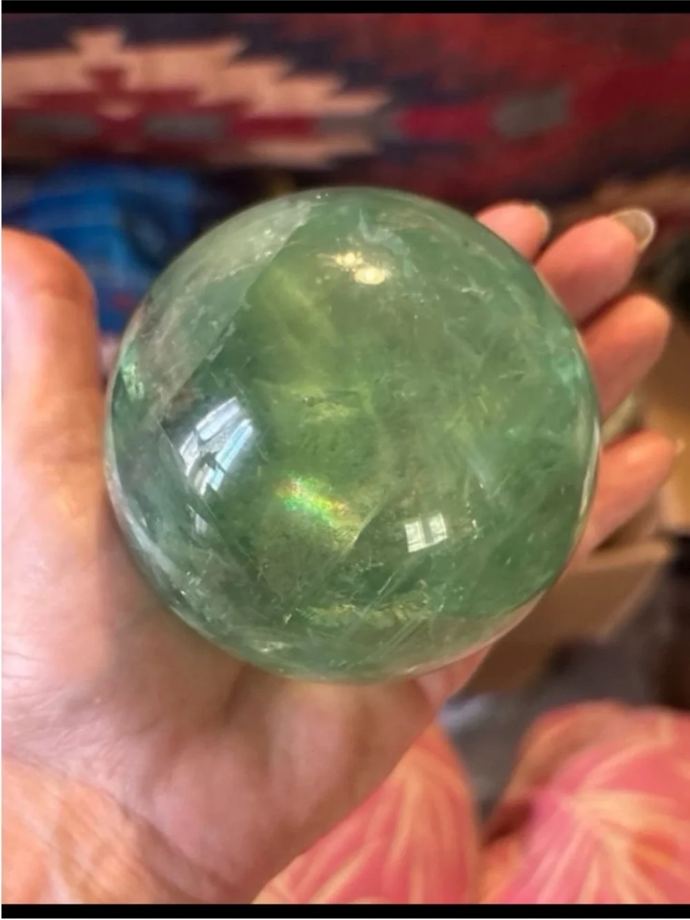 Green Fluorite Crystal Sphere Baja Blast